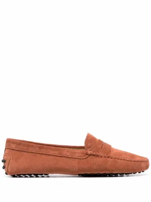Tod's almond toe suede loafers