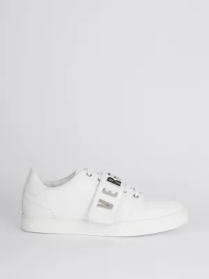 White Low Top Rubber Sole Sneakers