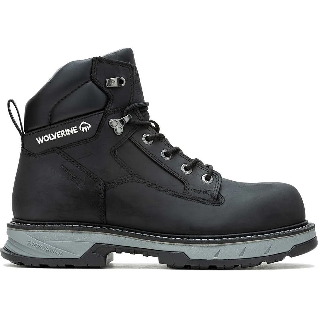 Wolverine Men's Reforce 6" Carbonmax Comp Toe WP Work Boot- Black- W241022