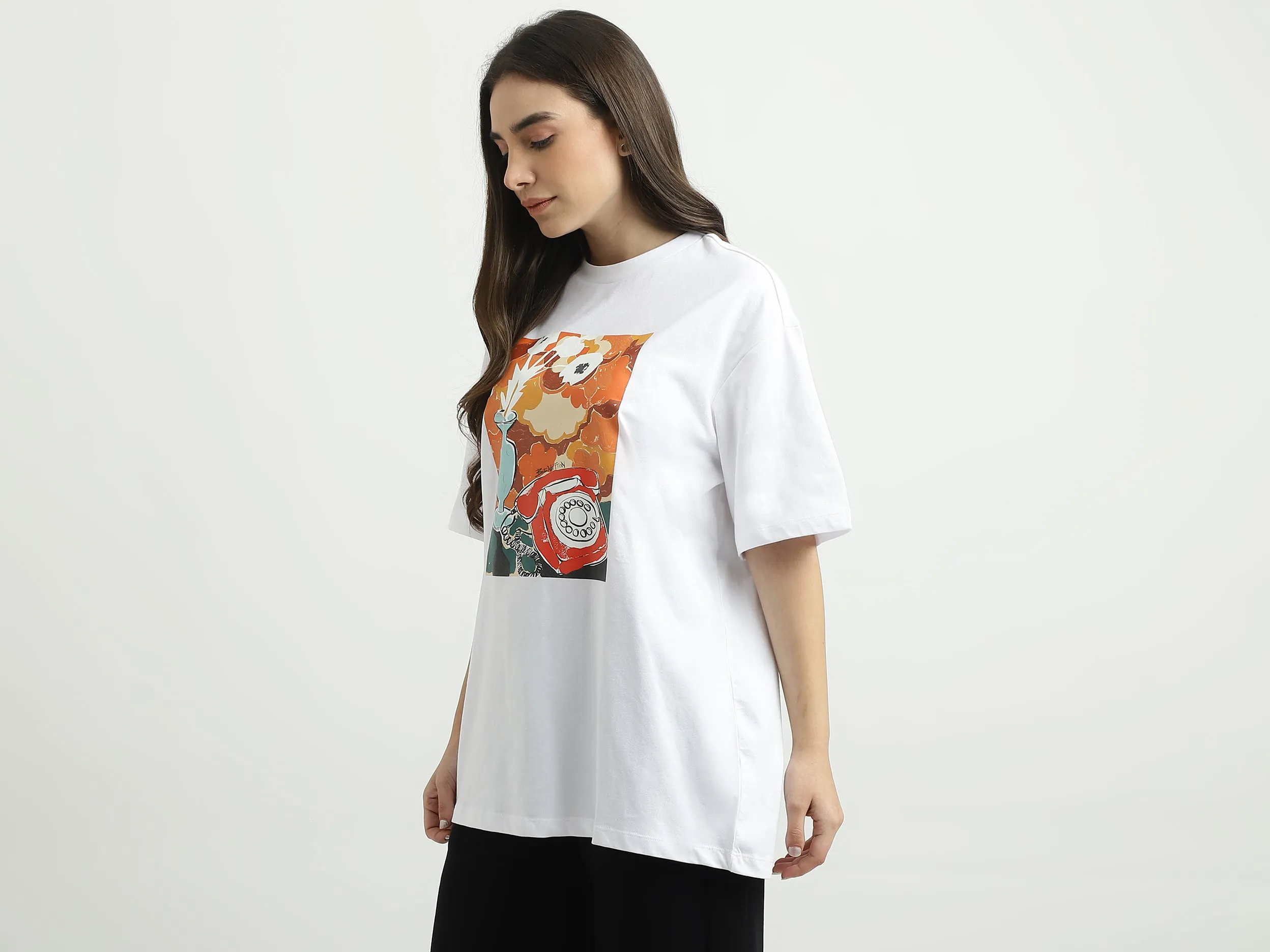 Women Printed Round Neck T-shirt