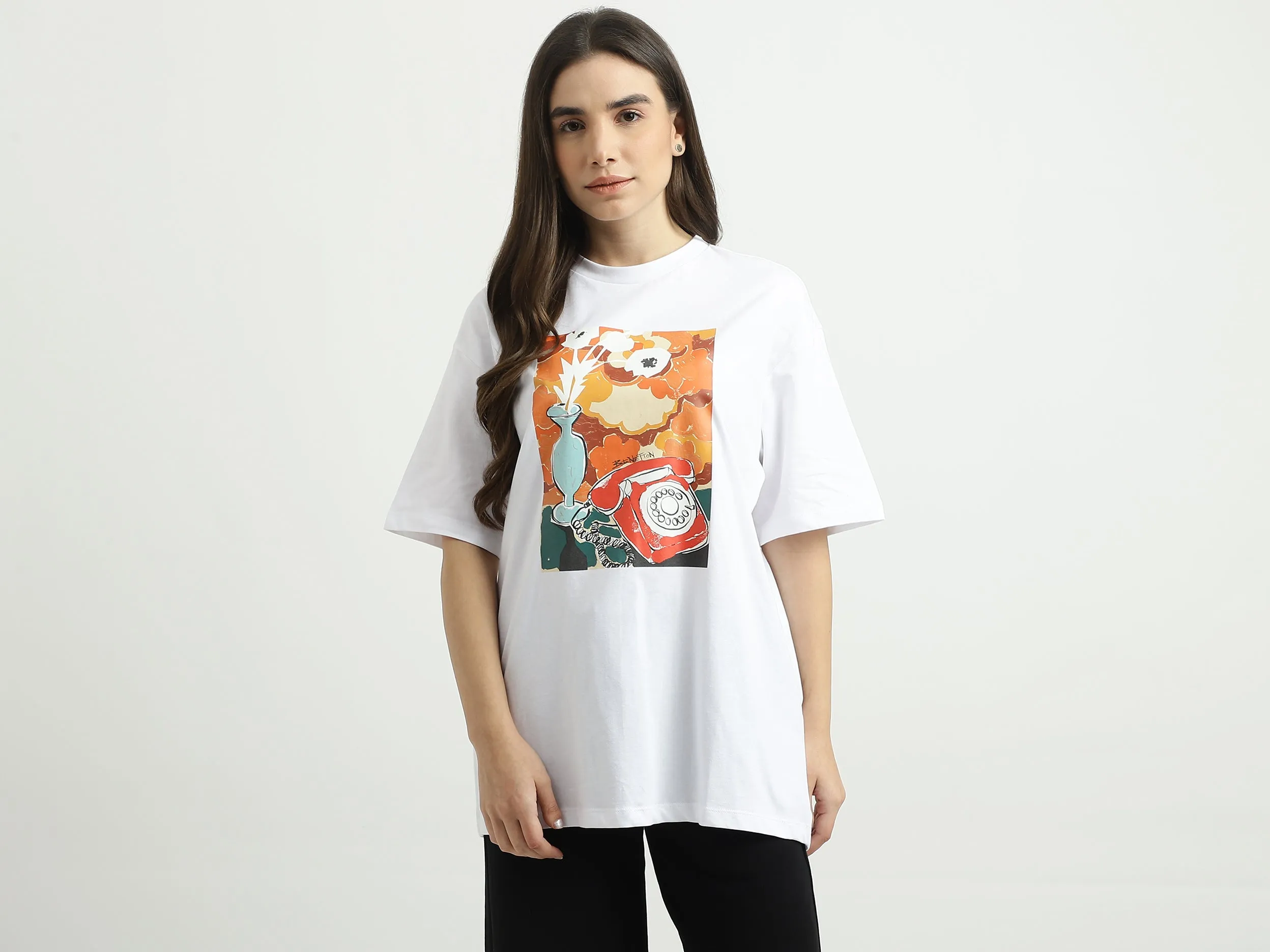 Women Printed Round Neck T-shirt
