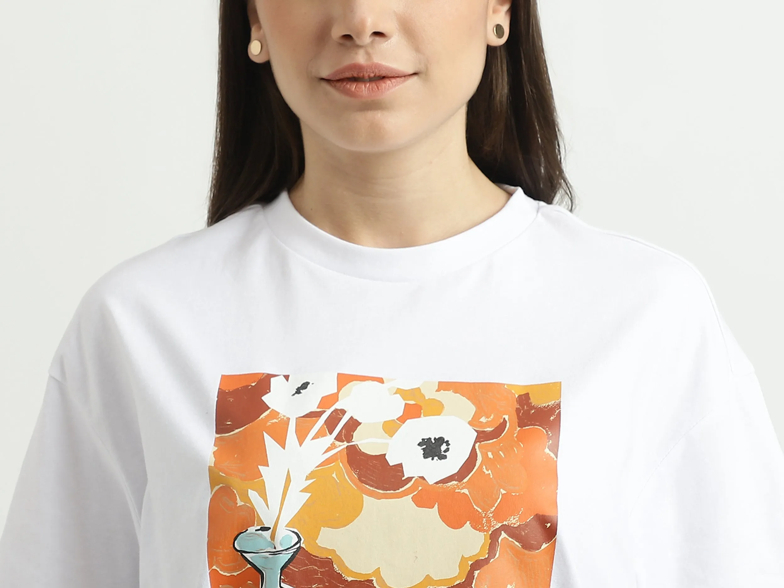 Women Printed Round Neck T-shirt
