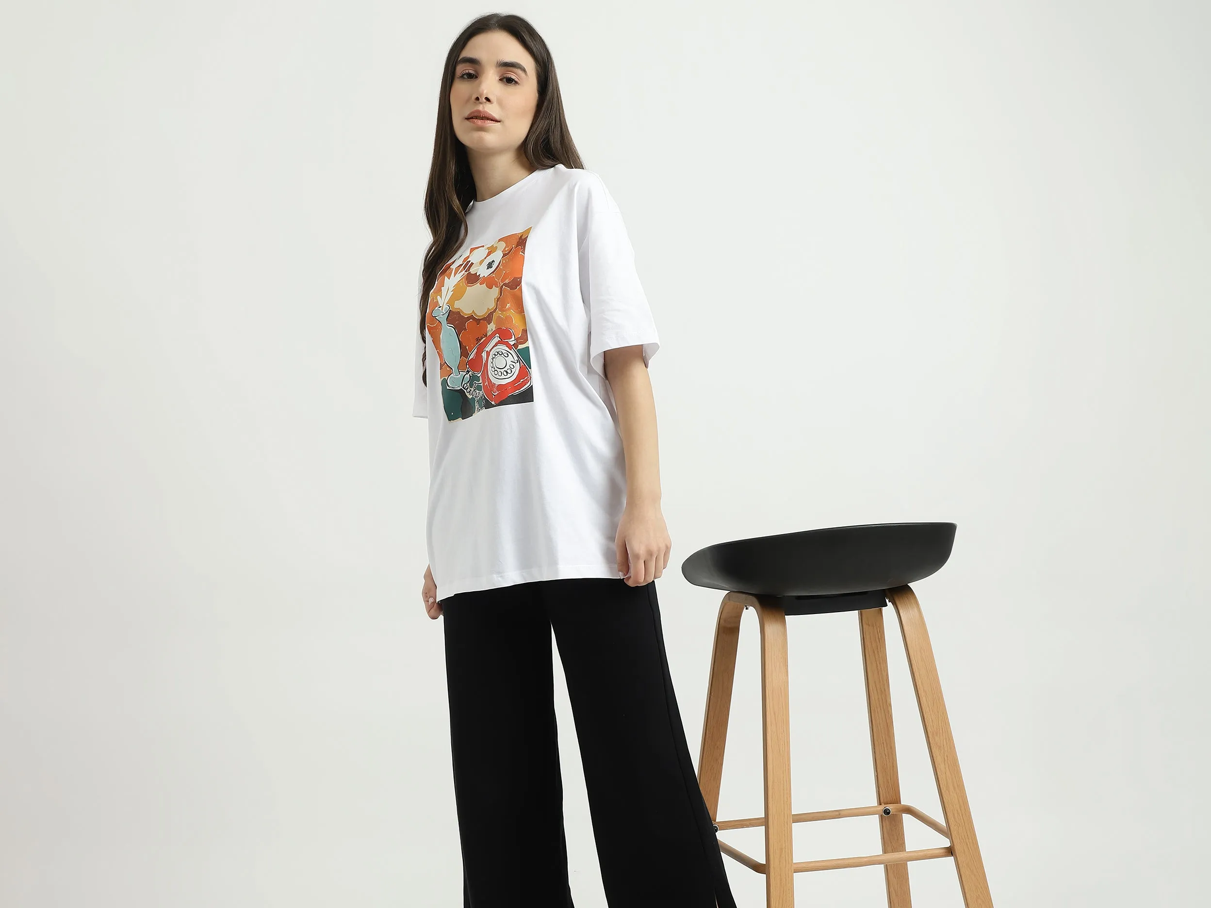 Women Printed Round Neck T-shirt