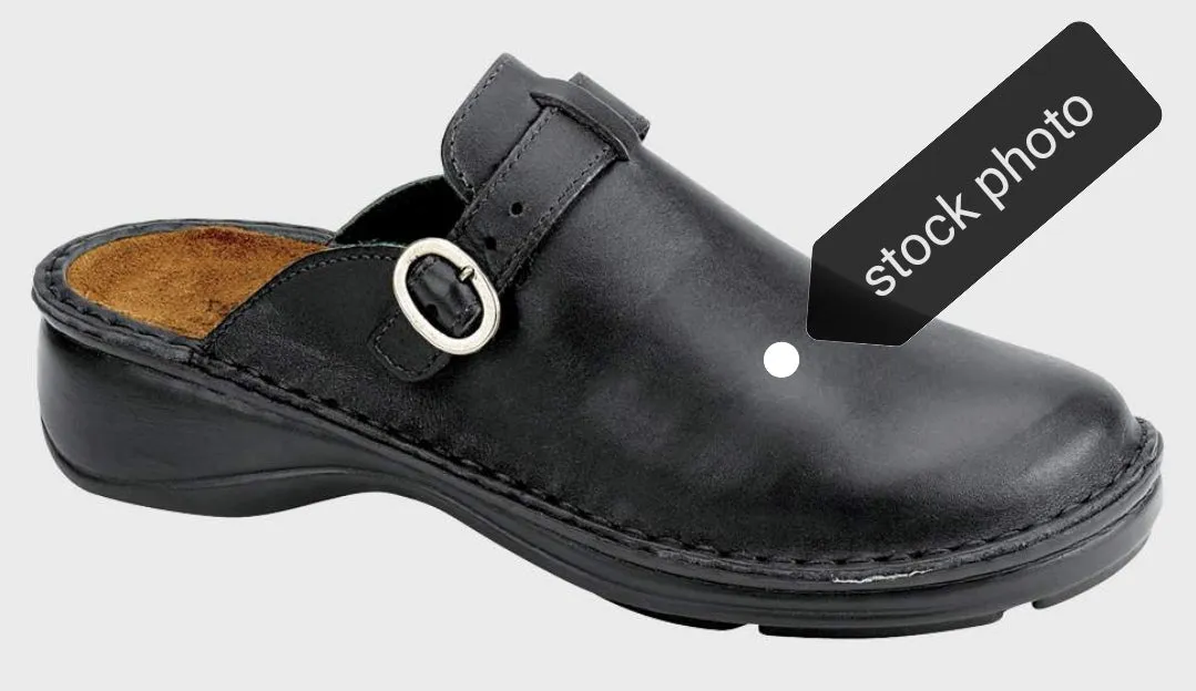 WOMENS SIZE 6.5 - NAOT, Aster / 74010, Black Matte Leather Clogs VGUC B39