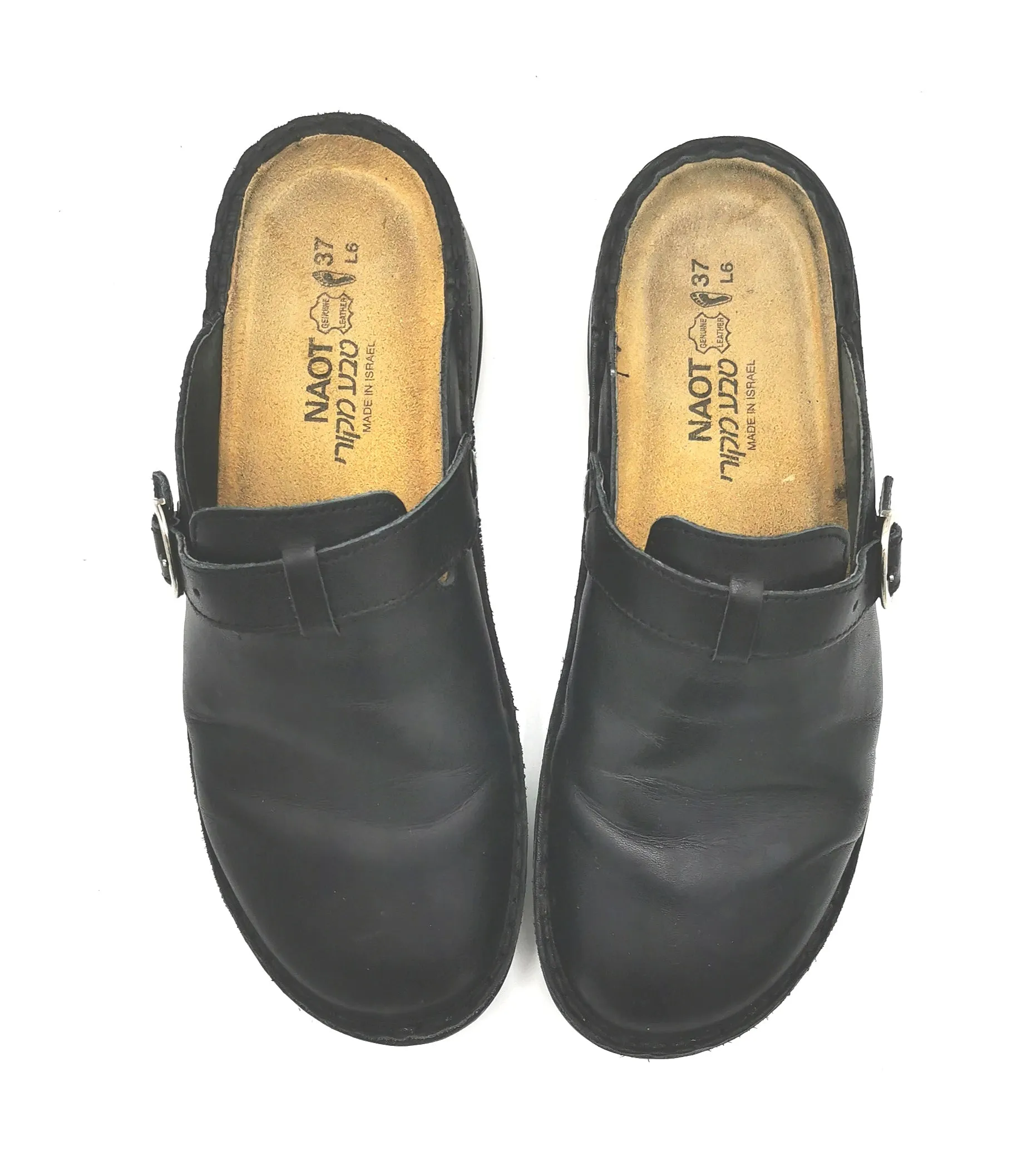 WOMENS SIZE 6.5 - NAOT, Aster / 74010, Black Matte Leather Clogs VGUC B39